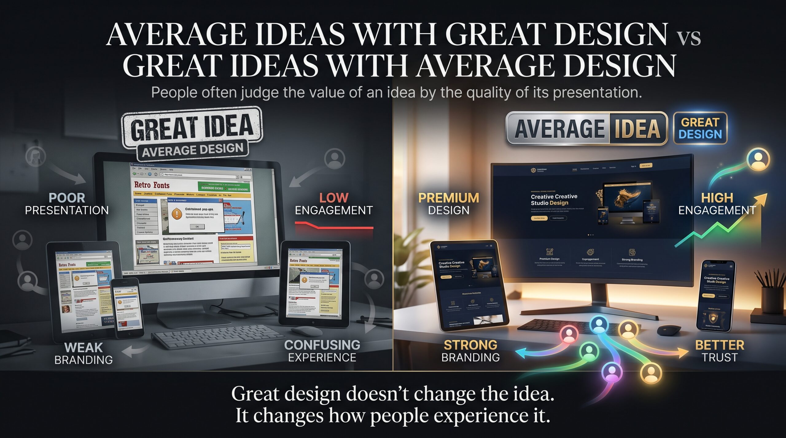 average ideas with great design